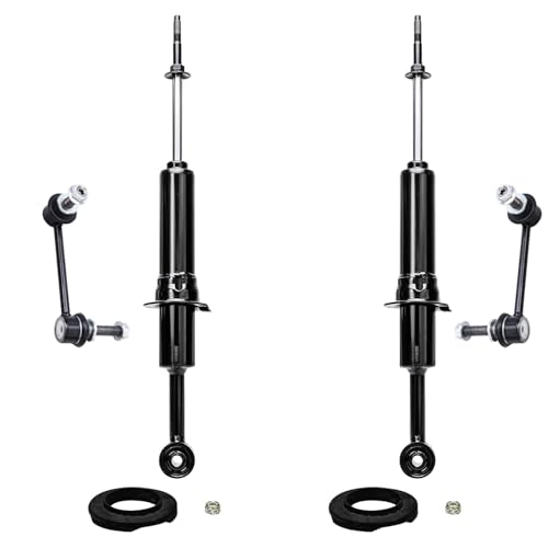 Image of Detroit Axle - Front 4pc Shocks Absorbers Kit for 2007-2014 Toyota FJ Cruiser, 2003-2022 4Runner, 2 Sway Bar Links 2 Shocks Absorbers 2008 2009 2010 2011 2012 2013 Replacement