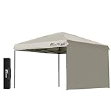 FIELDOOR ワンタッチタープテント 【4点ロック/スチール】 G03専用 サイドシート1枚付属 横幕 風抜けベンチレーション 高耐水加工 シルバーUVカットコーティング 紫外線カット 遮熱 [通常タイプ] [3.0×3.0m] [ライトベージュ]