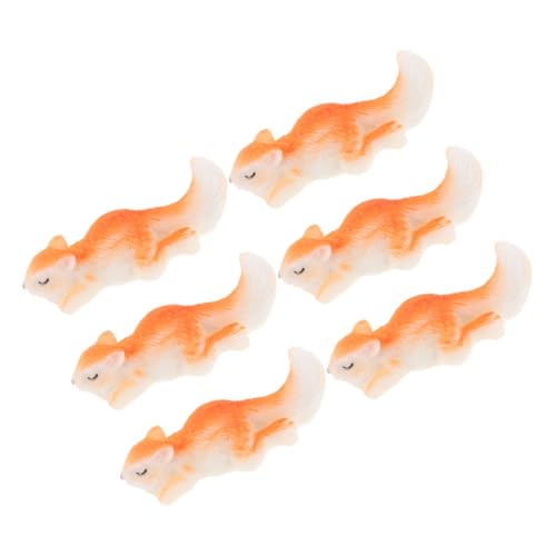 Toyvian 6pièces Figurine Animal Résine Statue Écureuil De Jardin Miniatures Décoratives pour Extérieur Et Intérieur Petits Bricolages Écureuil Accessoires De Jardin
