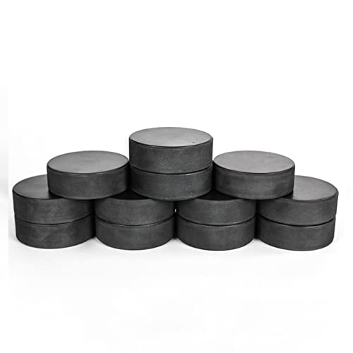 Hockey Pucks Bulk - 12 Hockey Pucks per Case - Official 6 oz. Standard Size and Weight for Game and Practice. Great for Pond or Rink. Multi-Use Durable Rubber Discs/Pads