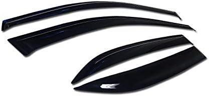 Non-in Channel Smoke Window Deflector Visors Sun/Rain Guards 4P Set V2 Front & Rear Compatible with 2007–2011 Toyota Camry | Acrylic Vent Shades | Reduced Wind Noise | Easy Install