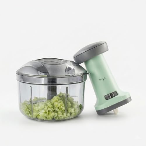 Image of Chopper for Kitchen Use 650ML,3 Blade Steel Large Manual Hand-Press Vegetable Chopper Mixer Cutter to Cut Onion, Salad, Tomato, Potato