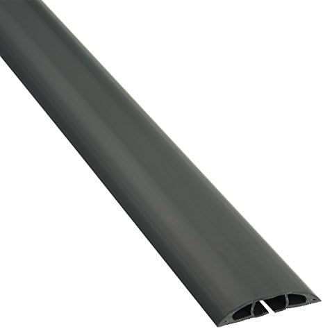 D-Line 6ft Floor Cord Cover, Floor Cable Protector, Extension Cord Cover, Protect Wires & Prevent Cable Trips, Cable Management Solution - Cord Cavity = 0.63" (W) x 0.31" (H) - Black