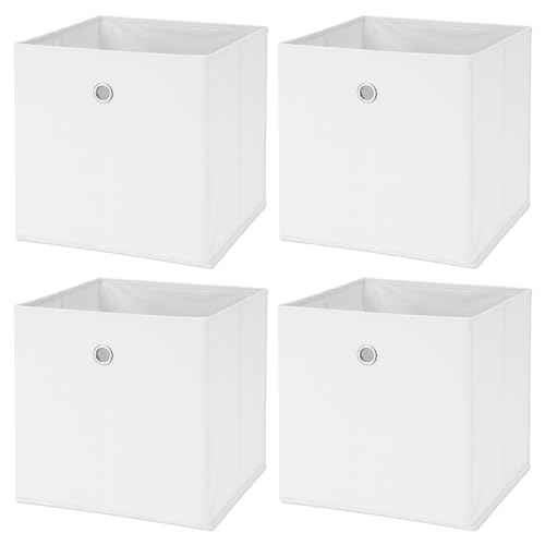 Murago 4er Set Faltbox ca. 30x30x30 cm - Weiß - Würfel...