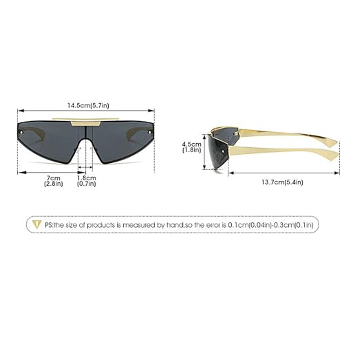 COTIA Rimless Square Punk Style Sunglasses for Men Women Cycling Retro One Piece Personality Y2K Sun Glasses4