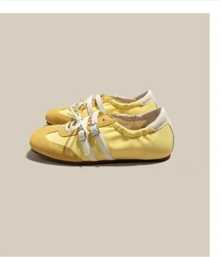 Sneakerina Satin Ballerina Sneakers for Women Slip On Mary Janes Ballet Flats Comfort Wear Tennis & Racquet Sport Shoes Lightweight Buckle Straps Casual Back to School Gifts for Daughter Granddaughter3