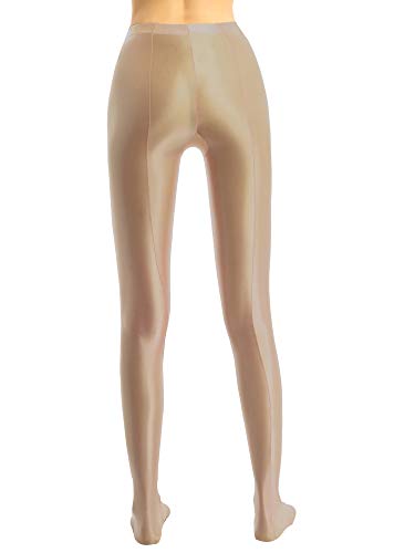 Women Shimmery High Waist Pantyhose Footed Tights Nylon Stockings Leggings3