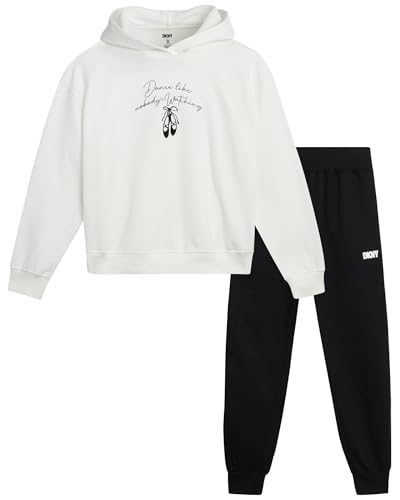DKNY Girls Fleece Set - 2 Piece Matching Set Sweatshirts and Swea...