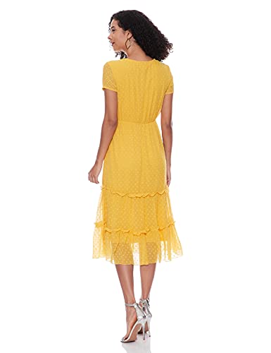Image of Easybuy Women's Polyester Fit and Flare Below The Knee Dress