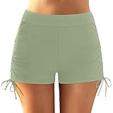 Sport Shorts Damen Sporthose Kurz mit Kordelzug und Taschen Sommer Atmungsaktive Laufhose High Waist Sporthose Schnelltrocknende Running Fitness Yoga Trainingshose Jogginghose