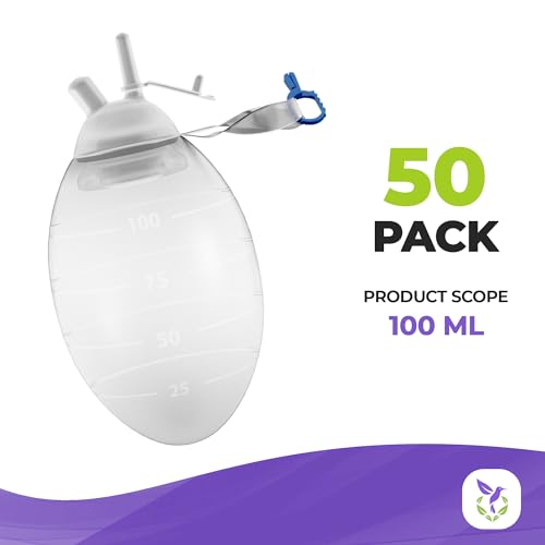 Image of AMZ Wound Drainage Bulb, 100 ML. Pack of 50 Clear Oval Silicone Bulb Evacuator Medical Suction. Surgical Drainage Bulb. Needle-Free Wound Drainage Reservoir for Closed Wound. Jackson Pratt Drain Bulb