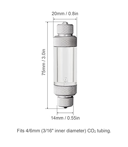Image of Aquarium CO2 Bubble Counter with Built-in Check Valve for CO2 Generator Regulator, Double-Head
