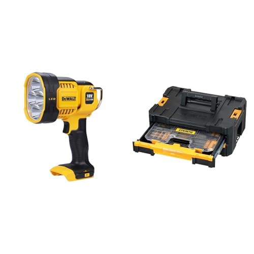 Dewalt DCL043-XJ XR Cordless LED Spotlight, 18V, 30cm x 20cm x 20cm, Black/Yellow + Suitable Power Tool Accessory