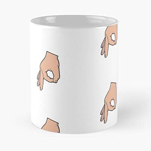 Circle Game Hand Gesture Meme Punch Finger A - Best 11 Ounce Ceramic Coffee Mug Gift