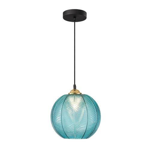 Lámpara de comedor de vidrio esférico verde para techo de cocina moderna