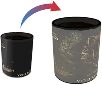 Morphing Mugs Harry Potter – Celestial Hogwarts Houses – Hufflepuff – Sorting Hat – 16 oz Large Ceramic Heat Sensitive Clue Mug – Full image revealed when HOT liquid is added