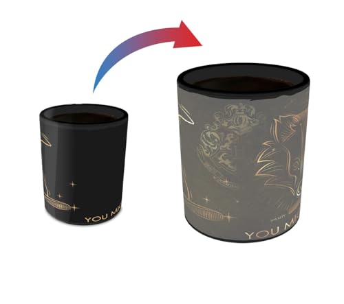 Morphing Mugs Harry Potter – Celestial Hogwarts Houses – Hufflepuff – Sorting Hat – 16 oz Large Ceramic Heat Sensitive Clue Mug – Full image revealed when HOT liquid is added