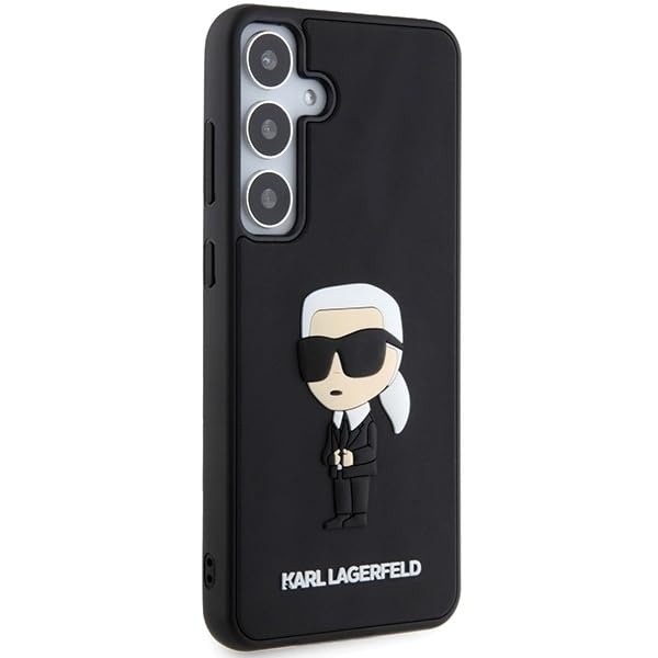 CG MOBILE Karl Lagerfeld Samsung Galaxy S24 Back-Cover hul - ikonika z gumy 3D - czarna (S921-Galaxy S24)