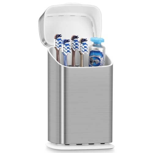 GFWARE Toothbrush Holders with Cover - 5 Slots Tooth...
