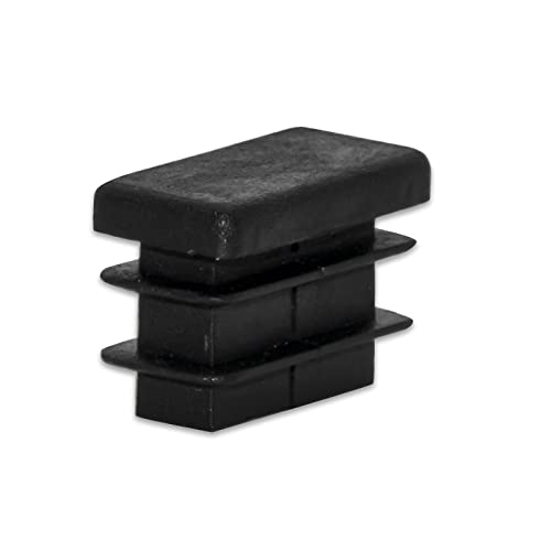 Image of Flyshop 8 Pack Black Chair Glide Inserts Plastic Plugs Rectangle Pipe Tubing End Caps 10 x 15 mm, 3 /8 inch x 5 /8 inch