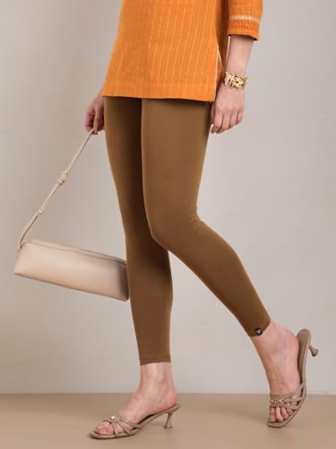 Image of TWIN BIRDS Super Stretchable Cotton Elasthane Fabric Ankle Length Leggings for Women
