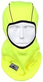 MCR Safety 250-Gram Polyester Fleece Balaclava Face Mask, Reflective Binding, Cold Weather Winter Face Protection, High-Visibility Lime