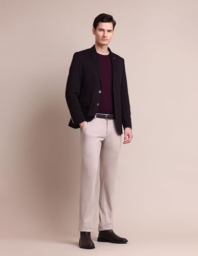 Image of Arrow Men's Regular Fit Checkered Blazer - Single Breasted, Button Closure Stylish Blazer for Men