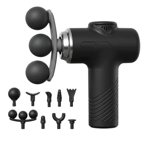 Image of SBJ Massage Gun Deep Tissue Muscle Pain Relief, 9 Adjustable Heads For Back, Shoulder & Body Pain Massager (White, Black, Beige)