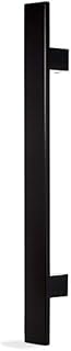 32 Inches Long 1-Sided Matte Black Door Handle, Modern Stainless Steel Front Door Handle Pulls for Commercial Glass Doors Wooden Barn Doors Interior Exterior Home Fiberglass, Flat Rectangular Bar