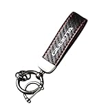 Porte clés en Cuir Et Fibre De Carbone pour Voiture pour Alfa Romeo Giulietta Porte Clés Fibre De Carbone avec Anneau en D Anti Perte Accessoires De Voiture,Red A