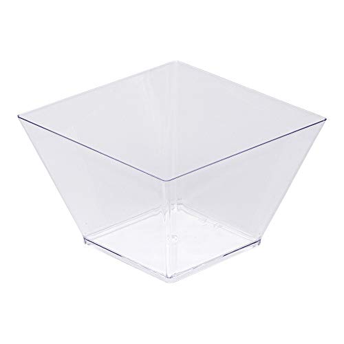 Restaurantware 16 Ounce Plastic Salad Bowls, 100 Square Disposable Entree Bowls - Disposable, Recyclable, Clear Plastic Plastic Square Bowls, Large, For Appetizers Or Desserts - Restaurantware #TOP1