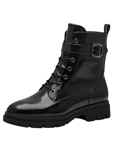 Tamaris Damen Stiefelette Vegan; BLACK PATENT, EU 39