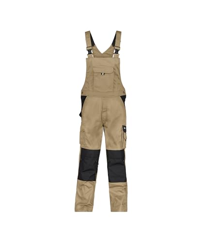 DASSY® Versailles Cotte à bretelles bicolore avec poches genoux - taille 48 - BEIGE/NOIR