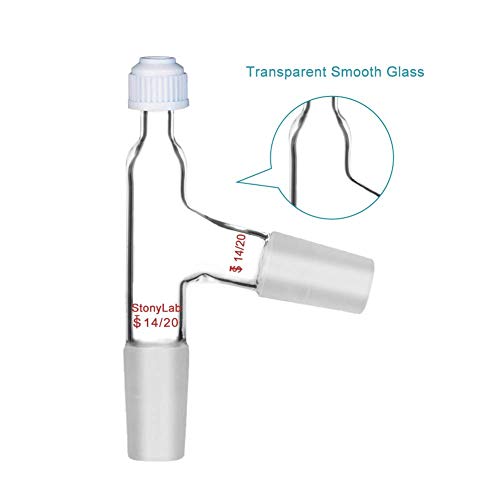 StonyLab 3 Way Distilling Thermometer Adapter with 14/20 Joints and Screw Cap for Distillation Apparatus