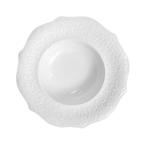 BRIGHTFUFU 1Pc Lace Shaped Food Plate Nordic Style Tableware for Steak Dessert and Fruits Food Grade Dish for Home and Restaurant Use