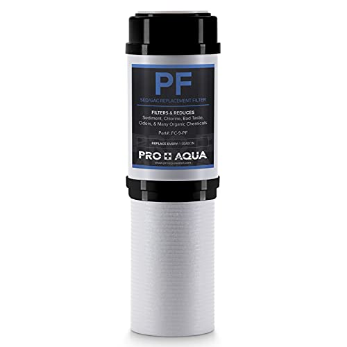 PRO+AQUA SED/GAC Filter Replacement for RV Regeneration Kit WS-P-REG-KITV2 Water Softener - 2-in-1 Stage Granular Activated Carbon Filtration Reduces Chlorine Chemicals Bad Taste and Odor (FC-9-PF)
