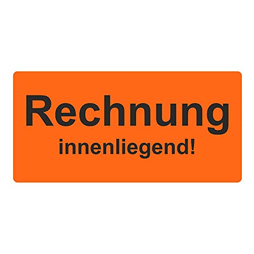 Warnetiketten/Versandetiketten \"Rechnung innenliegend\" auf Rolle - 30 x 62 mm - 1.000 Stück Warnetiketten/Versandetiketten \"Rechnung innenliegend\" auf Rolle - 30 x 62 mm - 1.000 Stück
