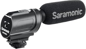 Sarmonic Video Microphone, SR-PMIC1 Shotgun Mic mit 3.5mm Klinke, Super-Cardioid Unidirectional Condenser Mic für Nikon Canon Sony Kamera Camcorder Telefon Interview Live Stream Travel