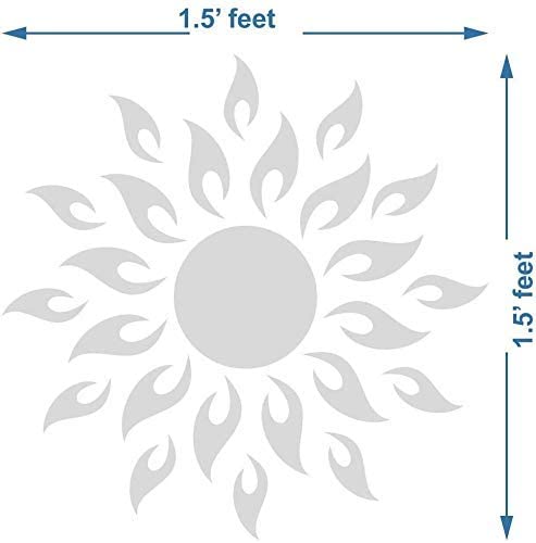 Image of Bikri Kendra - Sun Golden Decorative Mirror Stickers for Wall, Wall Mirror Stickers, 3D Acrylic Stickers Wall Stickers for Hall Room, Bed Room, Kitchen Living Room Kids Room. (Silver)
