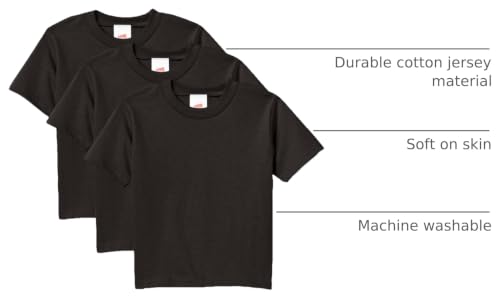 Hanes Toddler Boys' Essentials Short Sleeve T-shirt Value Pack (3-pack), Black, 2T - image 4