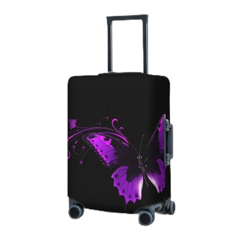 Travel Luggage Cover for Suitcase Elastic Suitcase Protector purple and black butterfly Suitcase Covers Washable Suitcase Protective Cover Dust-proof Luggage Covers Fit 18-32 Inch Luggage