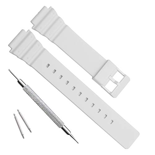uEmoh Ersatz-Uhrenarmband für Casio MRW-200H, wasserdicht, Naturharz, für Damen, Weiss/opulenter Garten, Casio MRW-200H, Modern