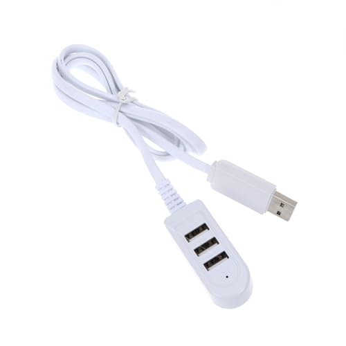 TEHAUX Hub USB avec Câble d’Extension 1,2 m - 3 Ports USB Multi-Usage, Charge Jusqu’à 3A & Transfert de Données, Design Blanc Discret pour Bureau,...