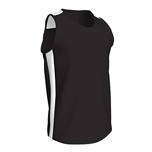 Champro Men's Standard Miler Track and Field Jersey, Black/White, Adult Medium