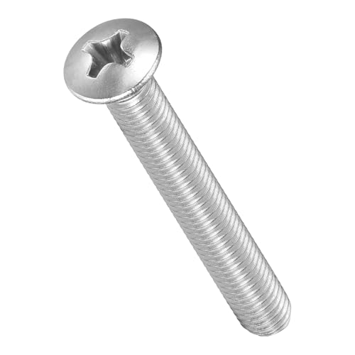 Image of METALLIXITY Semi-Countersunk Oval Head Machine Screws (M5-0.8x35) 50Pcs, 304 Stainless Steel Phillips Cross Recessed Machine Screw Bolts - for Furniture Assembly DIY Projects, Silver