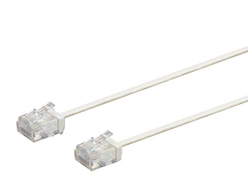 Monoprice Cable de conexión Ethernet Micro Cat6-3 pies - Blanco | trenzado, 550 MHz, UTP, cable de cobre puro desnudo, 36 AWG - Serie SlimRun