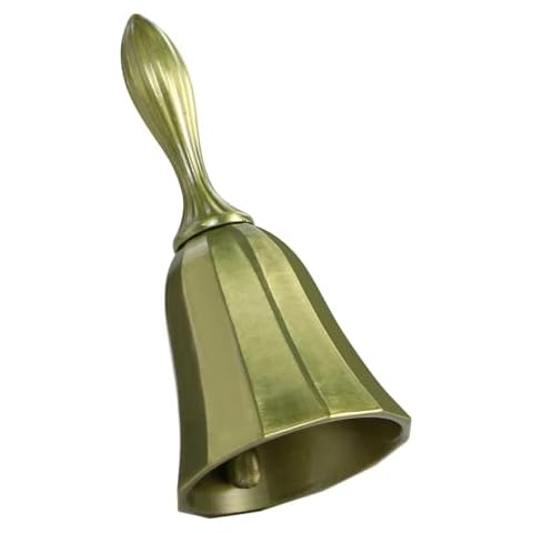 Hand Bell Brass Hand Call Bells Ringing Bell with Handle Dinner Bell, Tibetan Bell, Meditation Bell, Vintage Bell, Service Bell Call, Wedding Bell Cover