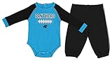 Outerstuff NFL Newborn Long Sleeve Creeper and Pants Set, Carolina Panthers 0-3 Months
