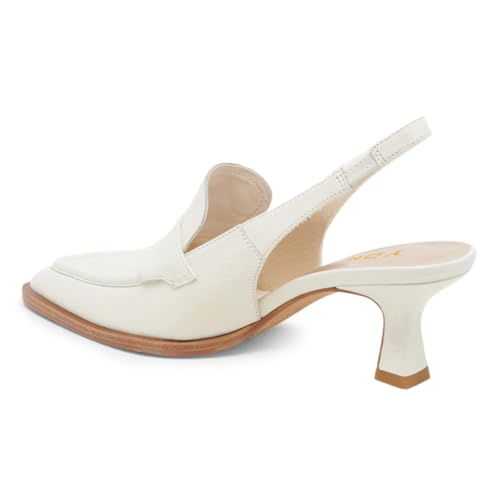 YDN Women Pointed Toe Fashion Loafers Kitten Low Heels Elastic Slingback Comfy Formal Dressy Shoes Office Business Lady Pumps Size 4-16 US2