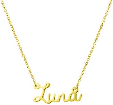 Name Necklace Big Initial Best Friend Jewelry Women Gift for Her Luna